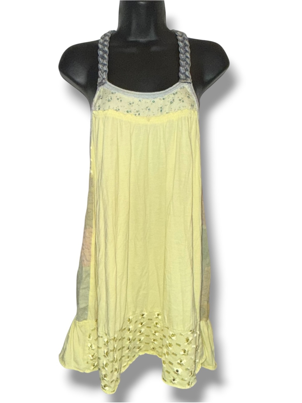 Free people pale yellow swing dress/tunic